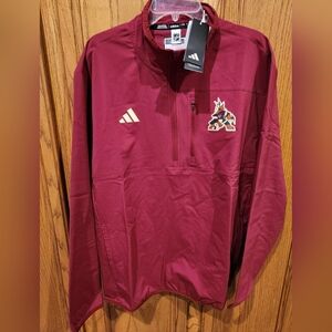 Arizona Coyotes Red Adidas 1/4 Zip Jacket XL NEW